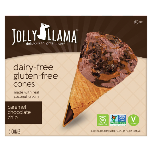 Jolly Llama Caramel Chocolate Chip Cone 3ct