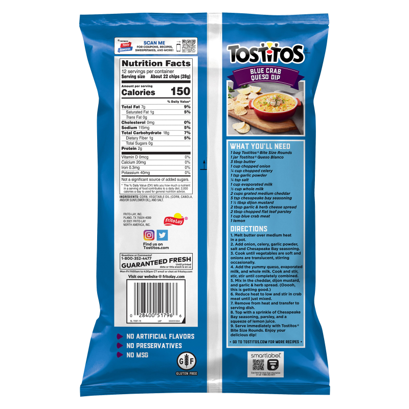 Tostitos Bite Size Rounds Corn Tortilla Chips 12oz