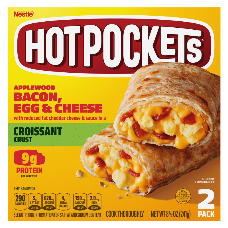 Hot Pockets Frozen Croissant Crust Applewood Bacon, Egg & Cheese 2ct 9 ...