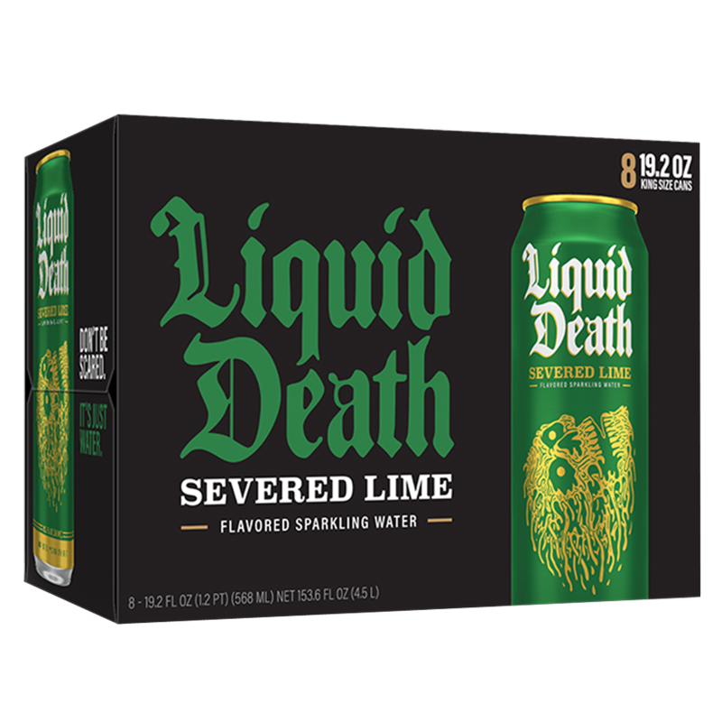 Liquid Death Sparkling Water Severed Lime 8pk 19.2oz Can