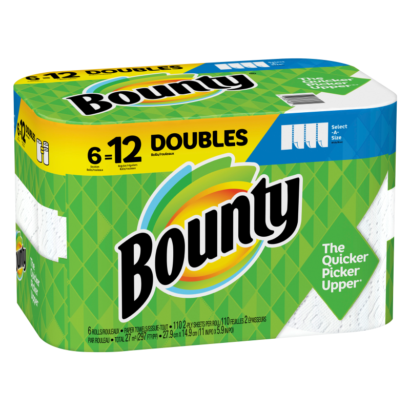 Bounty Select-A-Size Paper Towels, Double Rolls 6ct