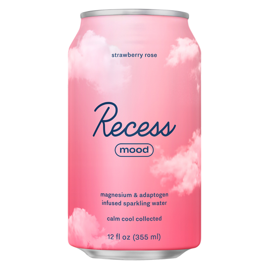 Recess Mood Infused Strawberry Rose Sparkling Water 12oz Can