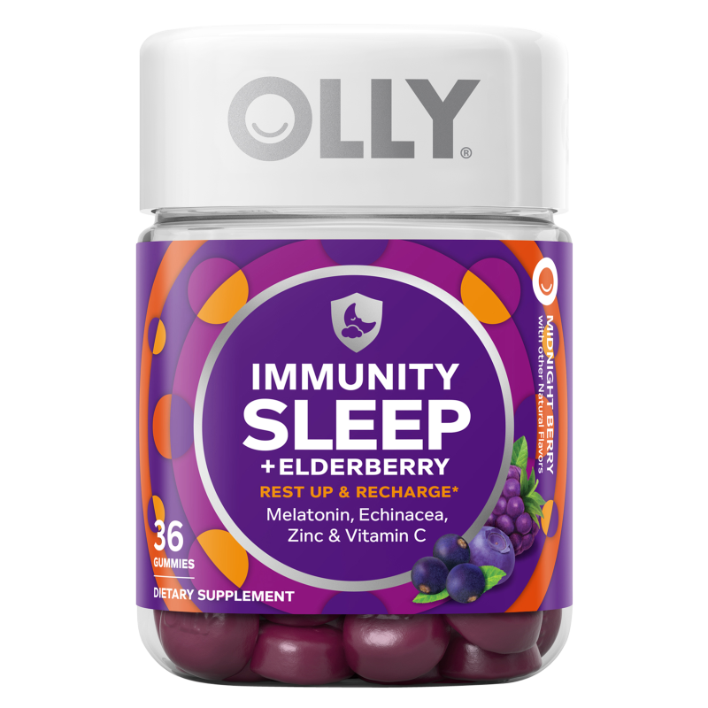 OLLY Immunity Sleep + Elderberry Gummies Midnight Berry 36ct