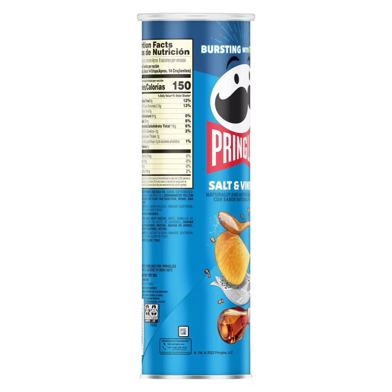 Pringles Potato Crisps Chips Salt and Vinegar 5.5oz