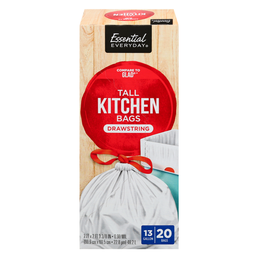 Essential Everyday Tall Kitchen Drawstring Bags 20ct