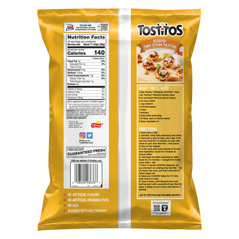 Tostitos Scoops Multi Grain Tortilla Chips 10oz