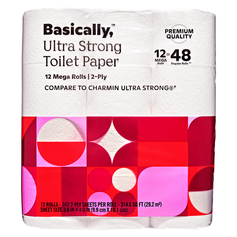 Basically, 12ct Ultra Strong Toilet Paper