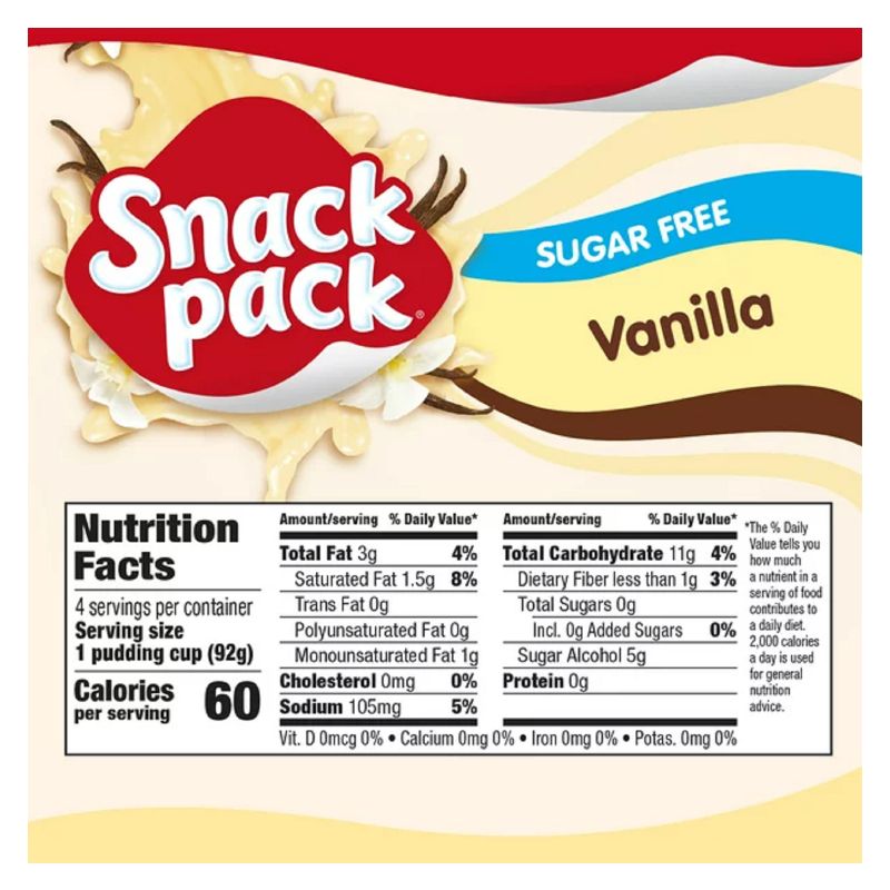 Snack Pack Vanilla Pudding - 4ct/13oz