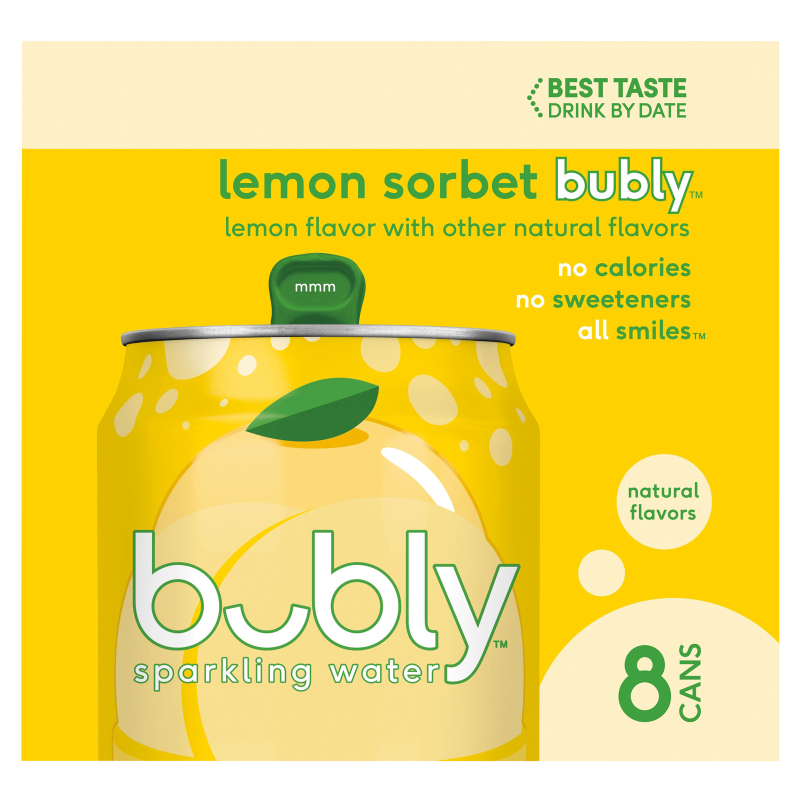 Bubly Lemon Sorbet 12oz 8pk