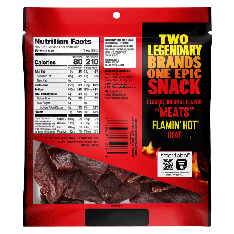 Jack Link's Flamin' Hot Jerky Bag