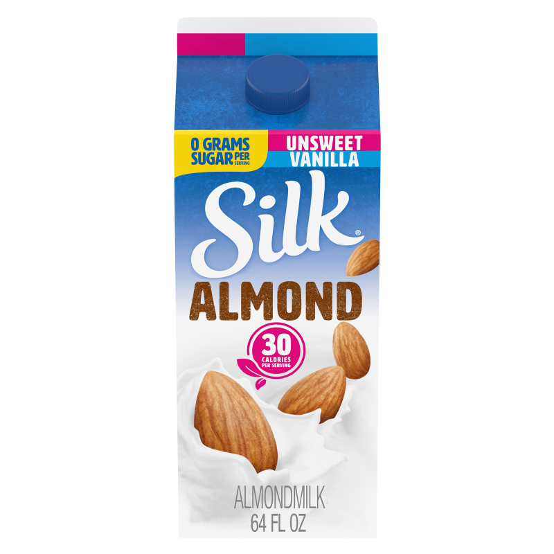 Silk Unsweetened Vanilla Almond Milk 1/2 Gallon