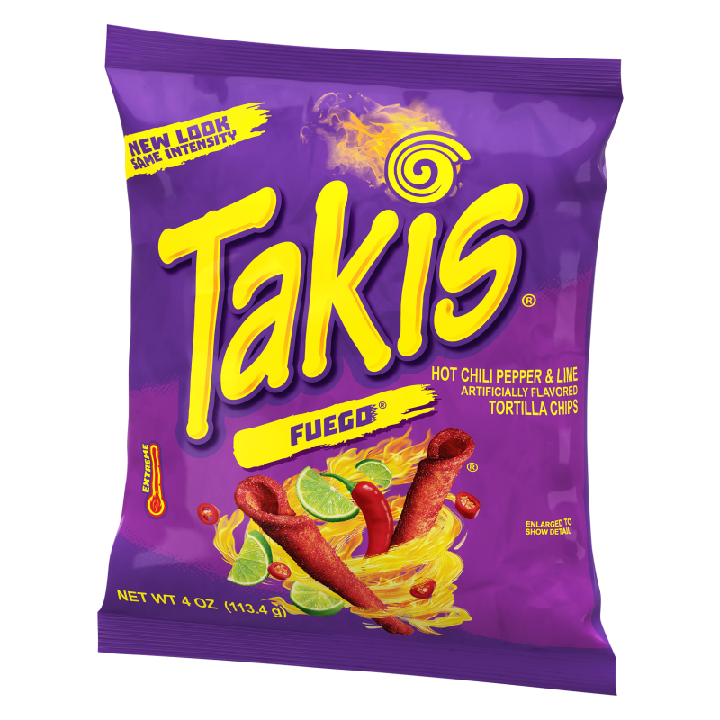 Takis Fuego Hot Chili Pepper & Lime Tortilla Chips 4oz