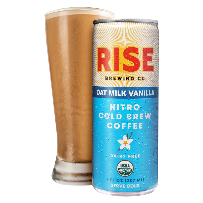 RISE Brewing Co. Oat Milk Vanilla Nitro Cold Brew Latte 7oz Can