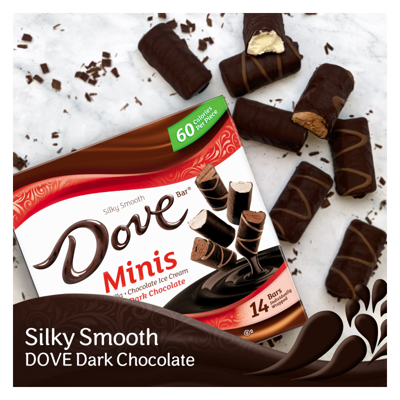 Dove Bar Minis Vanilla & Chocolate Ice Cream with Dark Chocolate 14ct