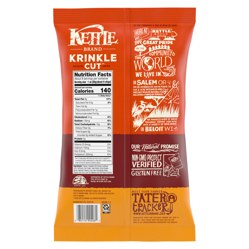 Kettle Brand Krinkle Cut Habanero Lime Chips 7.5oz