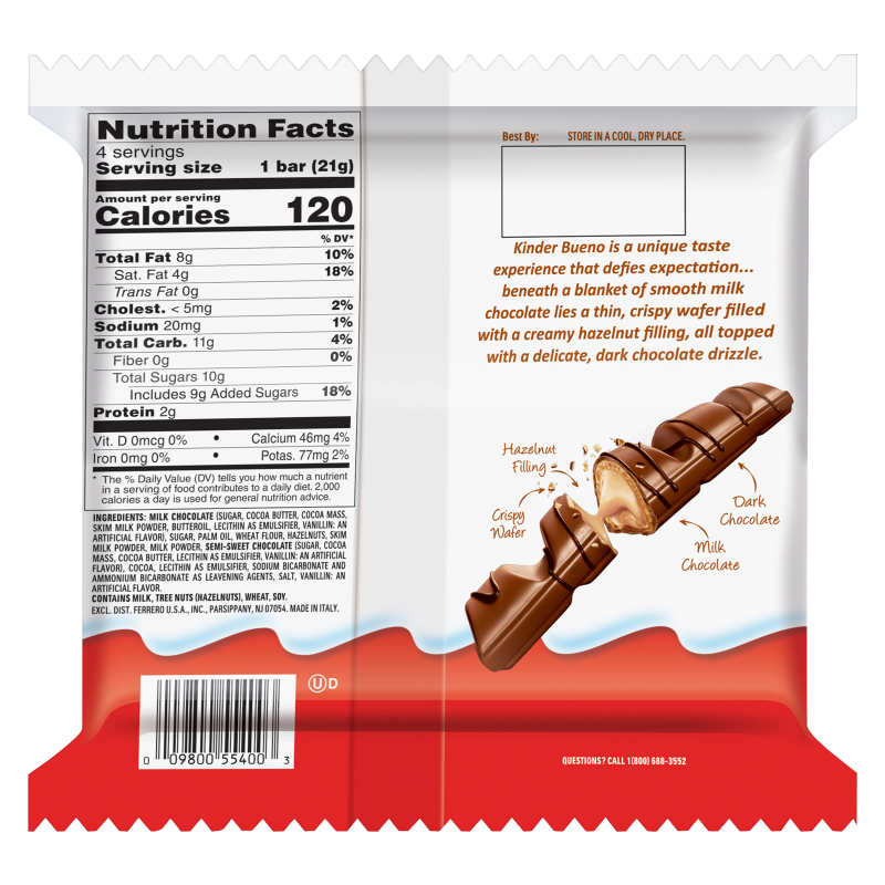 Kinder Bueno Candy Bar 4ct