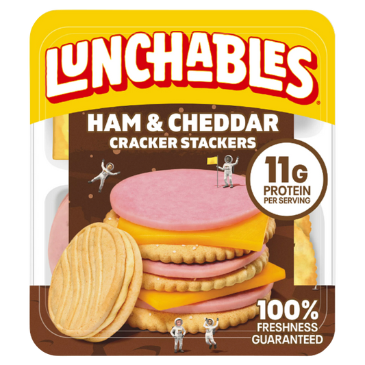 Lunchables Ham & Cheddar Cheese Cracker Stackers Vanilla Crème Cookies - 3.5oz