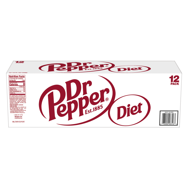 Diet Dr Pepper 12pk 12oz Can