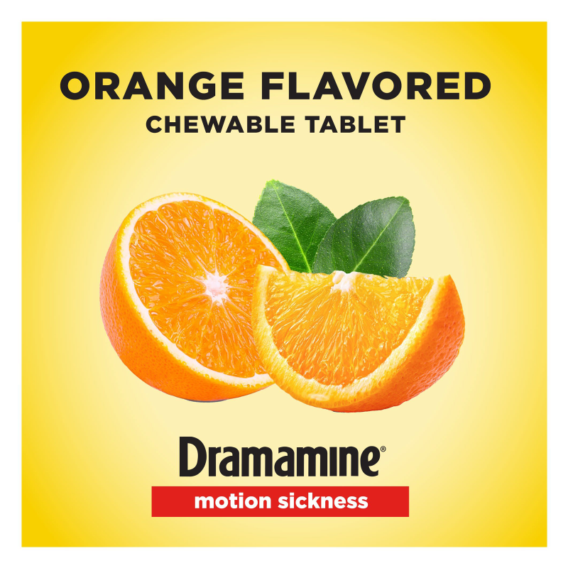 Dramamine Chewable Motion Sickness Relief Tablets Orange 4ct