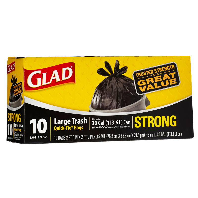 Glad Trash Bags Large 10ct