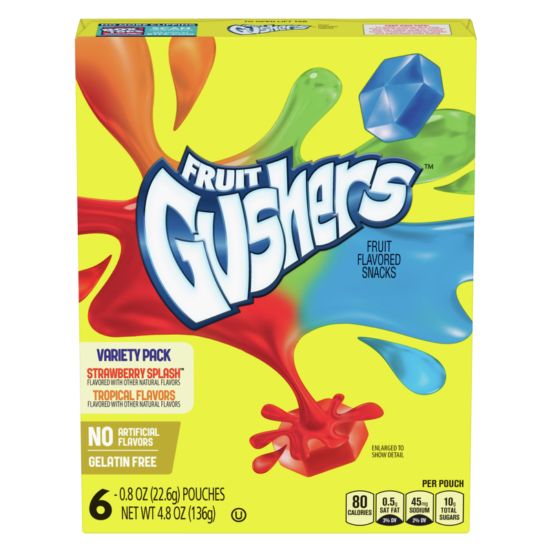 Fruit Gushers Strawberry & Tropical Fruit Variety pack 6ct