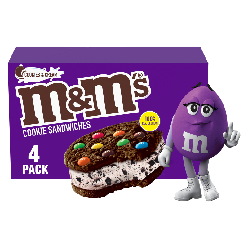 M&M's  Cookie and Cream Ice Cream Cookie Sandwiches 4ct