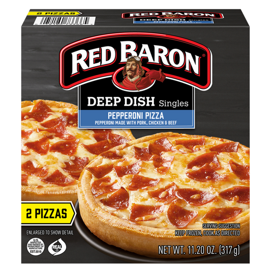 Red Baron Frozen Deep Dish Pepperoni Single Pizzas 2ct 11.2oz