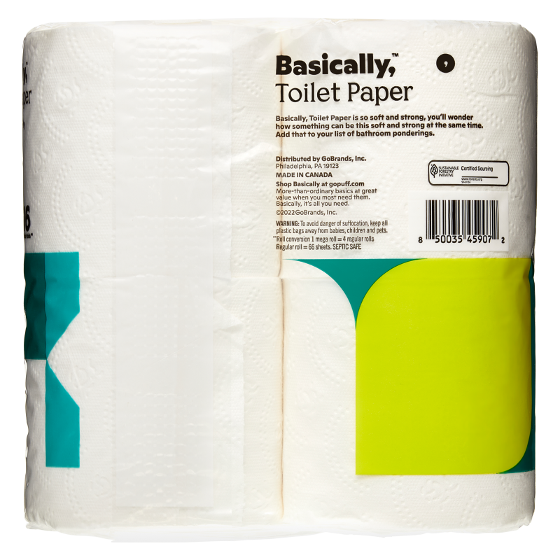 Basically, 4ct Large Roll Soft Toilet Paper