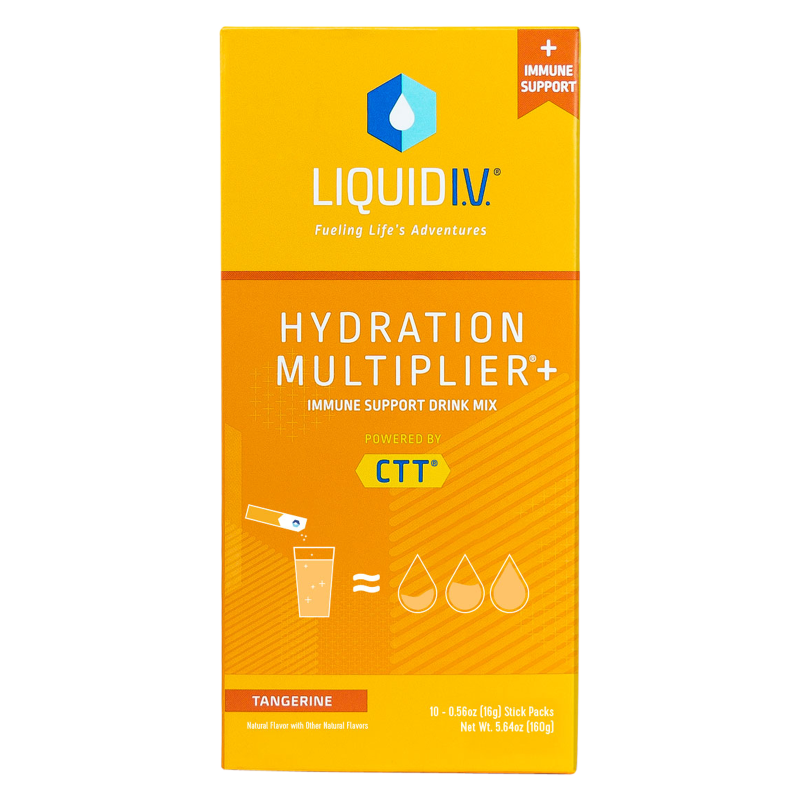 Liquid I.V. Hydration Multiplier + Immune Support Electrolyte Drink Mix Powder Tangerine 10ct Box