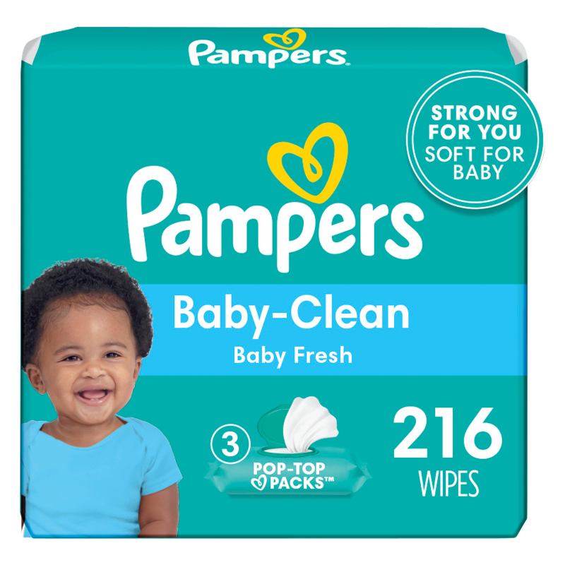 Pampers Baby Wipes Baby Fresh Scent 3X Pop-Top 216ct