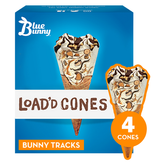 Blue Bunny Bunny Tracks Load'd Cones 4ct