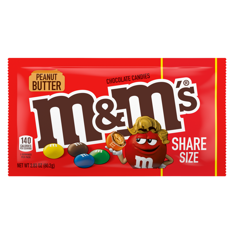 M&M's Peanut Butter Milk Chocolate Candies Share Size 2.83oz