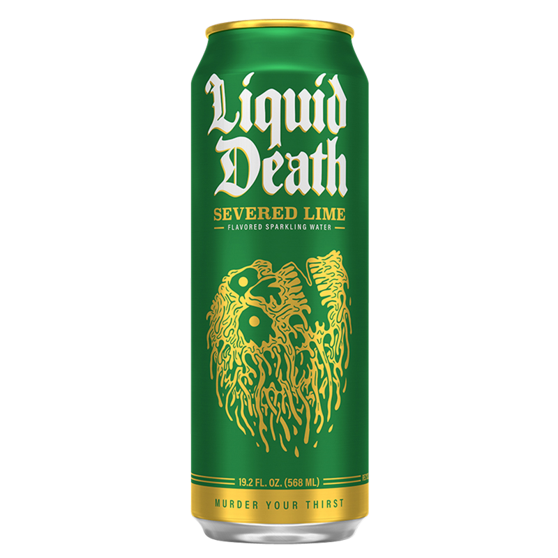 Liquid Death Sparkling Water Severed Lime 19.2oz King Size Can