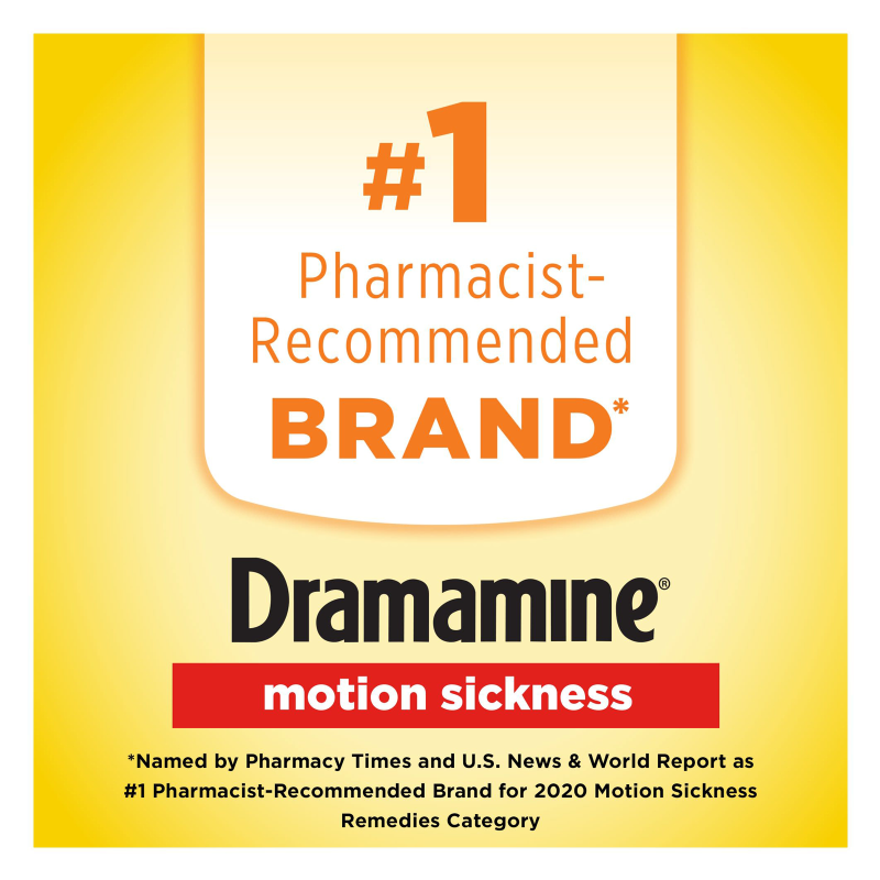 Dramamine Chewable Motion Sickness Relief Tablets Orange 4ct