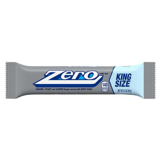 Zero White Chocolate Caramel Peanut Almond Nougat King Size 3.4oz