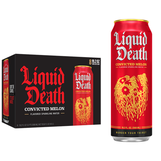 Liquid Death Sparkling Water Convicted Melon 8pk 19.2oz Can