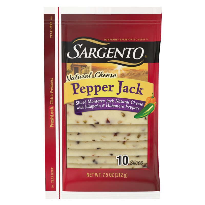 Sargento Natural Pepper Jack Sliced Cheese - 7.5oz/10 slices