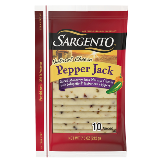 Sargento Natural Pepper Jack Sliced Cheese - 7.5oz/10 slices