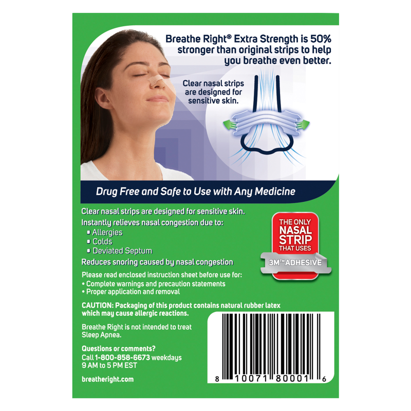 Breathe Right Extra Strength Clear Nasal Strips 26ct