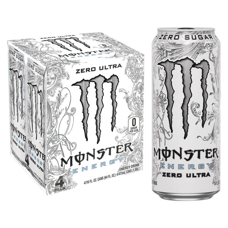 Monster Energy Zero Ultra 4pk 16oz Can