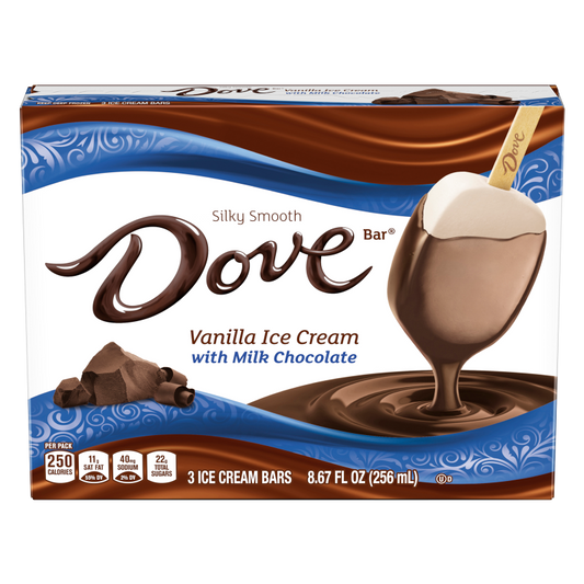 Dove Vanilla Ice Cream Bars Coated With Milk Chocolate 3ct