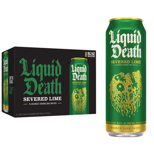 Liquid Death Sparkling Water Severed Lime 8pk 19.2oz Can