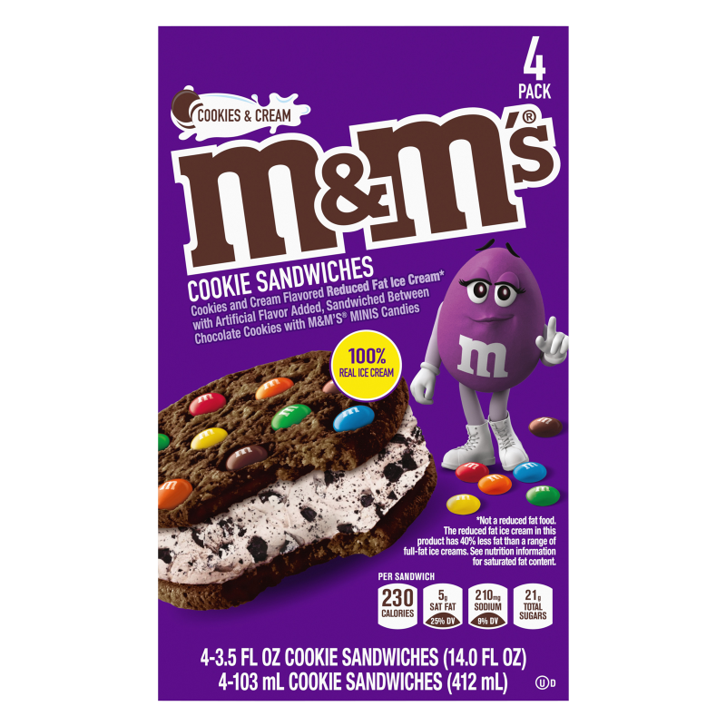 M&M's  Cookie and Cream Ice Cream Cookie Sandwiches 4ct