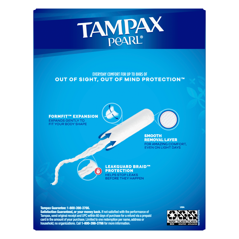 Tampax Pearl Plastic Tampons Super Unscented 18ct