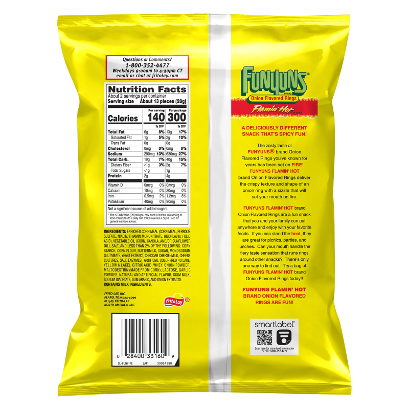 Funyuns Flamin' Hot Onion Flavored Rings 2.1oz