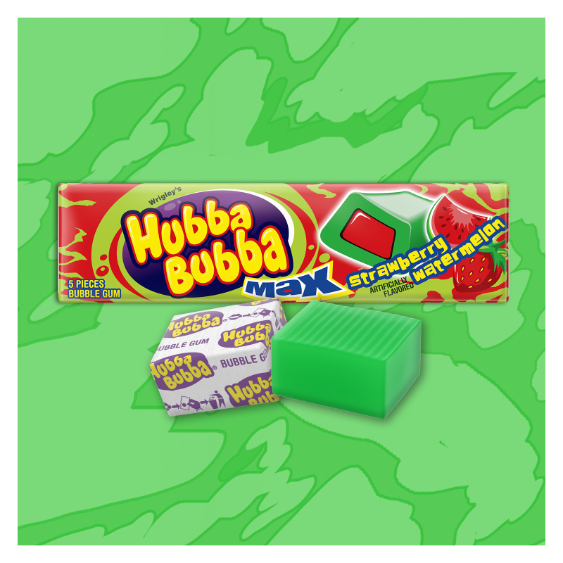 Hubba Bubba Max Strawberry Watermelon Gum 5ct