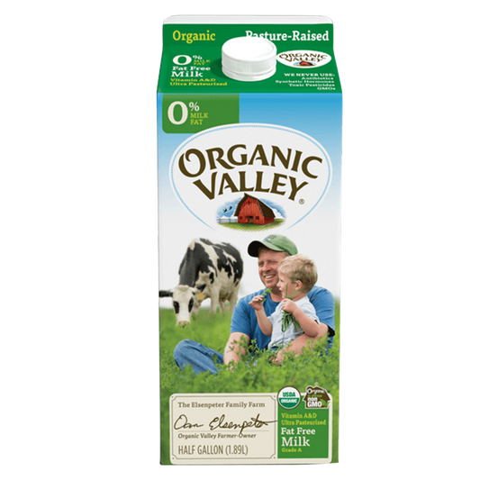 Organic Valley Non-Fat Reduced Fat Milk 1/2 Gallon